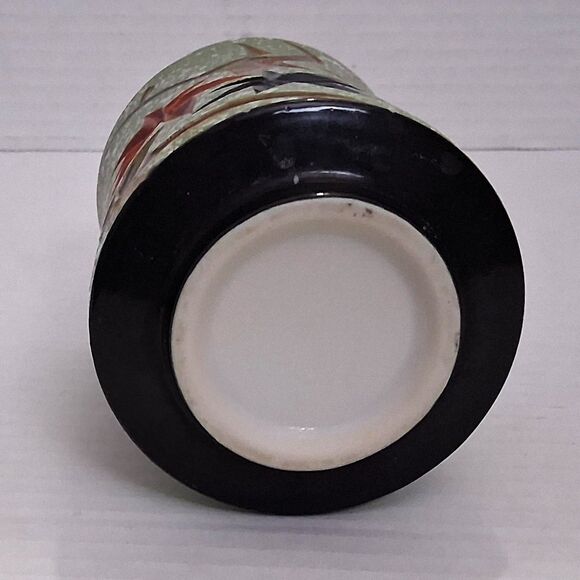 Vintage Japanese Yunomi Precision Cut Autumn Leaf Design Ceramic Pottery Teacup - Picture 4 of 7